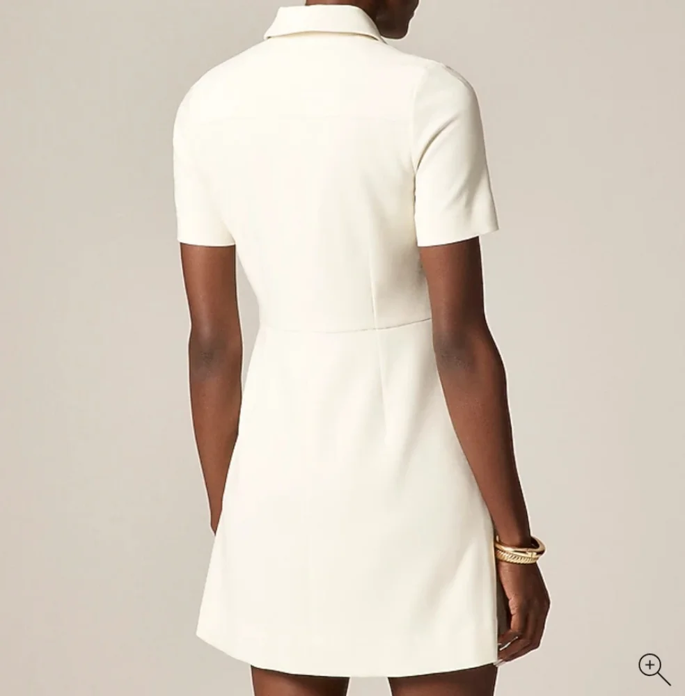 J Crew Tall Parc dress in four-season stretch CN571 Ivory NWT - Picture 3 of 9